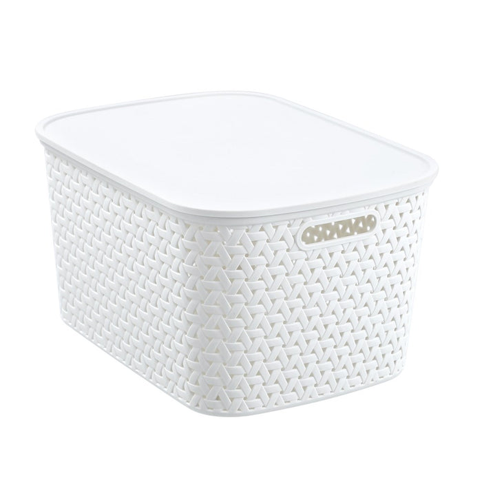 Boxsweden Rattan Basket Lidded 26L 40X30.5X22Cm