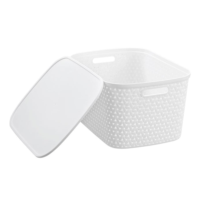 Boxsweden Rattan Basket Lidded 26L 40X30.5X22Cm