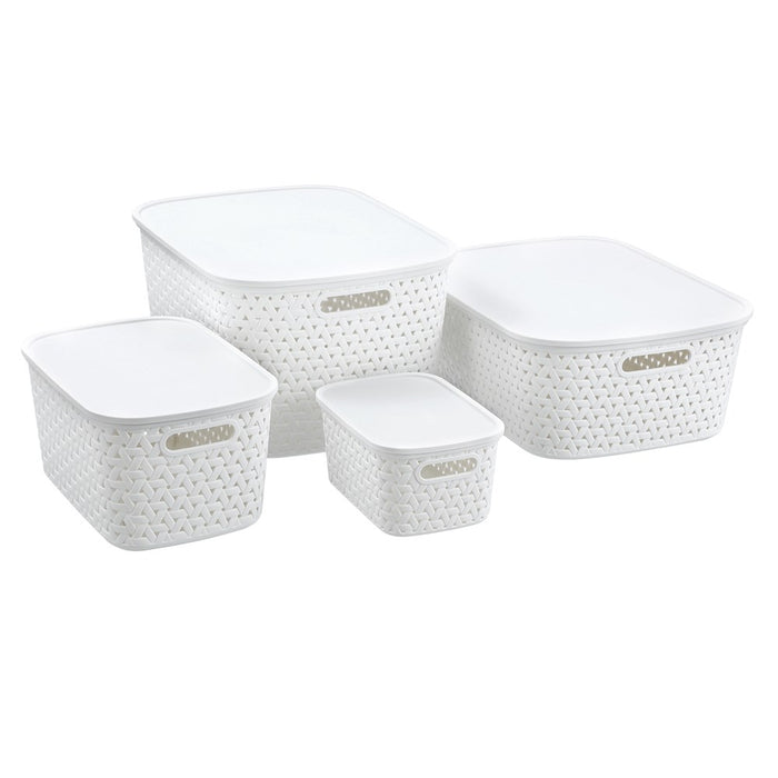 Boxsweden Rattan Basket Lidded 26L 40X30.5X22Cm
