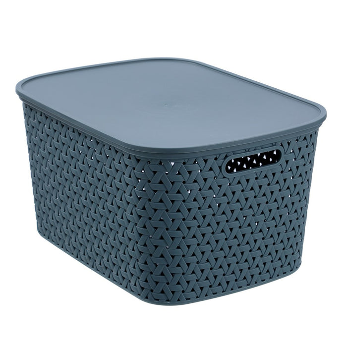 Boxsweden Rattan Basket Lidded 26L 40X30.5X22Cm