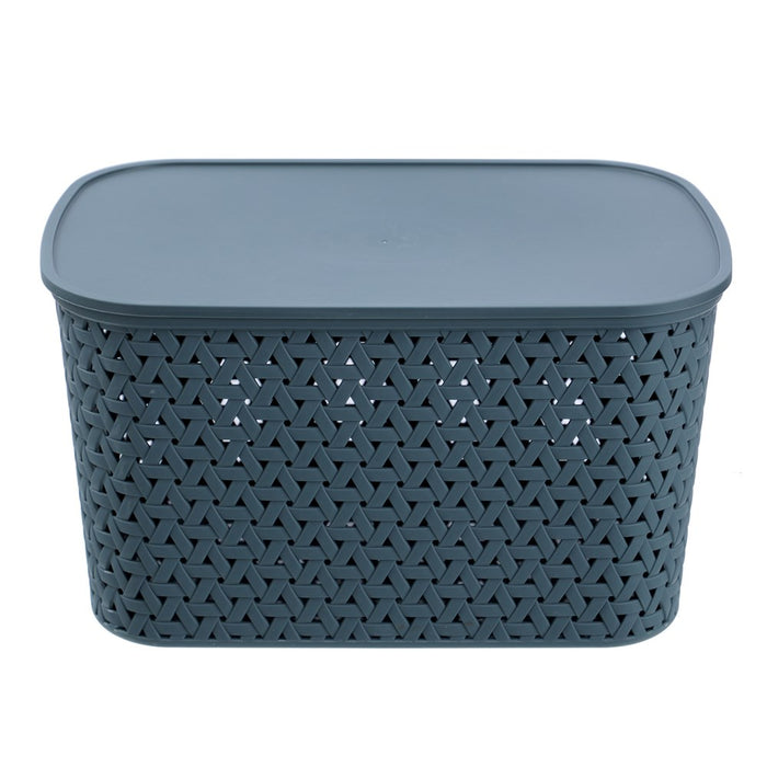 Boxsweden Rattan Basket Lidded 26L 40X30.5X22Cm
