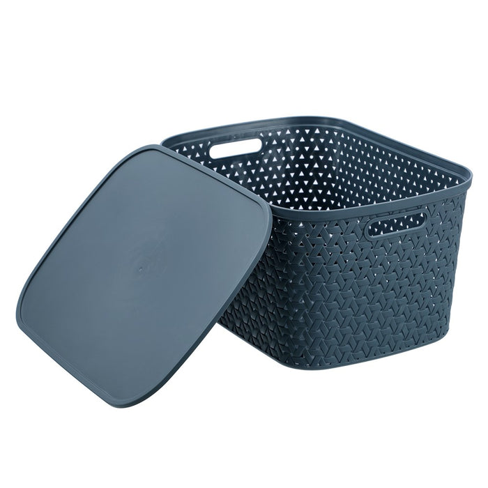 Boxsweden Rattan Basket Lidded 26L 40X30.5X22Cm