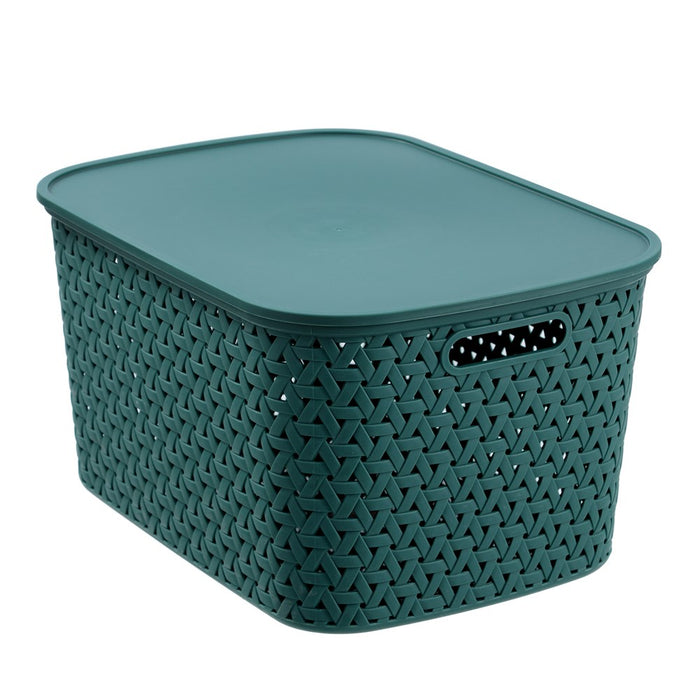 Boxsweden Rattan Basket Lidded 26L 40X30.5X22Cm