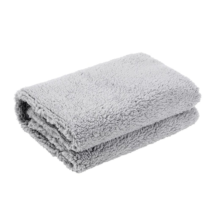 Paws & Claws SHERPA PET BLANKET 1X1M LIGHT GREY + CHARCOAL