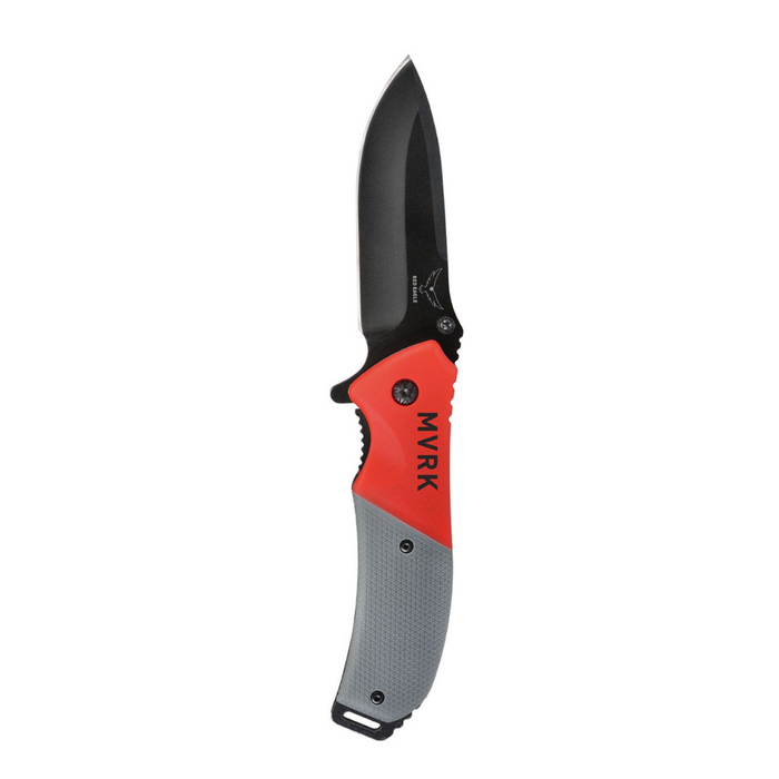 MVRK Red Eagle EDC Folding Knife Stainless Steel Folding Drop Point Red/Grey