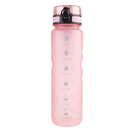 SPORTS BOTTLE MOTIVATIONAL 1L GLOW PINK
