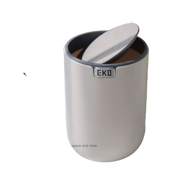 EKO Fandy Compact Mini Tabletop Bin 1.5L mini rubbish bin for Office, Home, Car White