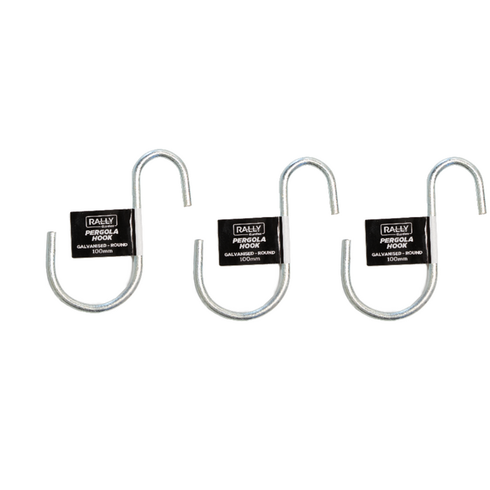 Rally Pergola Hooks for Hanging Decor - Galvanised/Powder Coated, Various Shapes