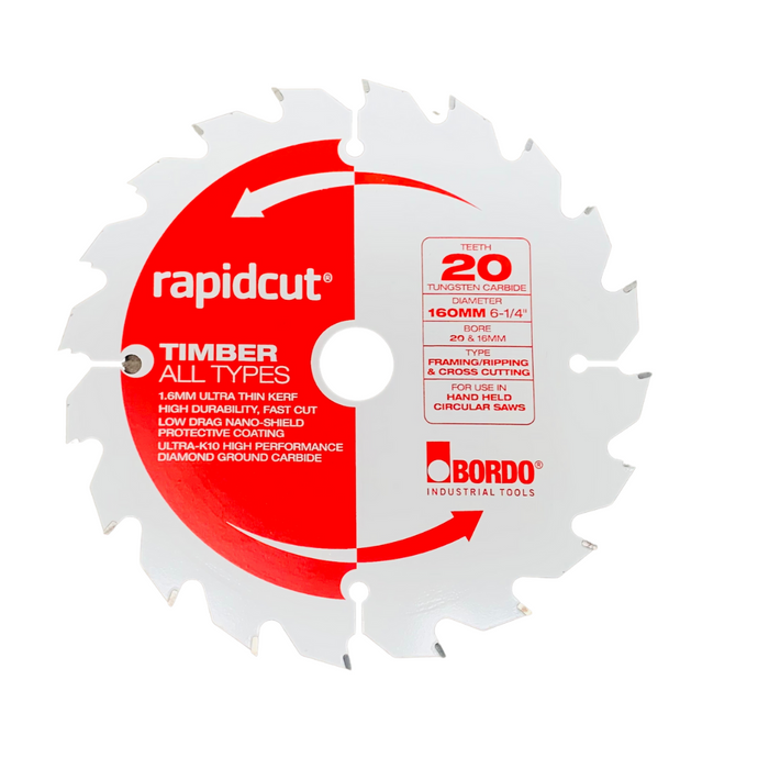 Bordo TCT Saw Blades Rapidcut Thin Kerf Blade Timber All types