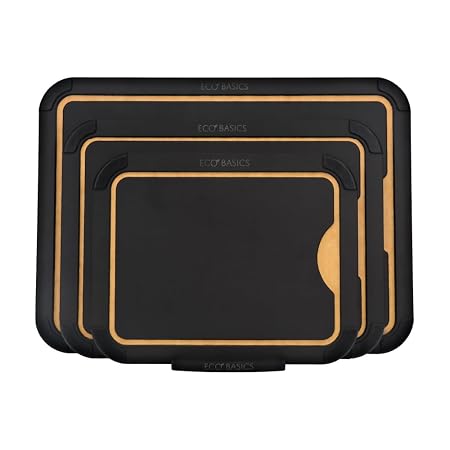 Eco Basics Carving Board 4 Piece with Holder Black - Set