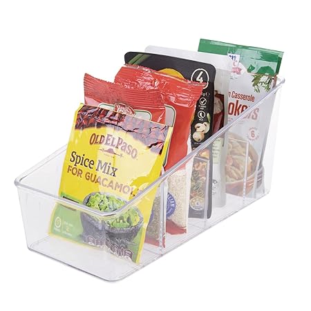 4 COMPARTMENT PACKET ORGANISER 26.5 X 13 X 13CM CLEAR