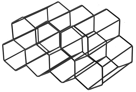 HEXAGONAL WINE RACK 9 BOTTLE BLACK