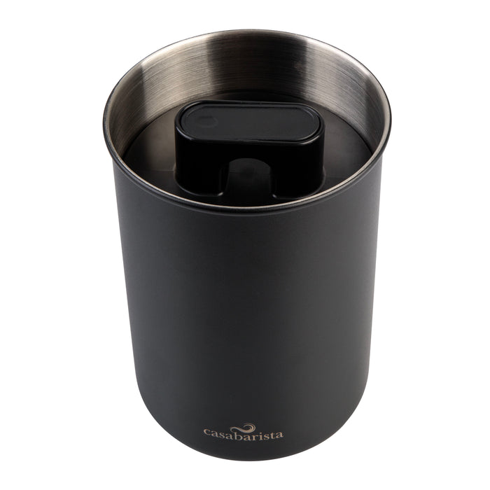 CASABARISTA STAINLESS STEEL VACUUM COFFEE CANISTER 1.3L - BLACK