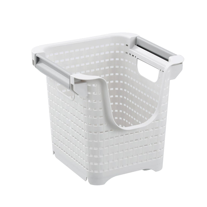 Boxsweden Woven Stackable Basket With Wheels 22.5X21.5X21.5Cm
