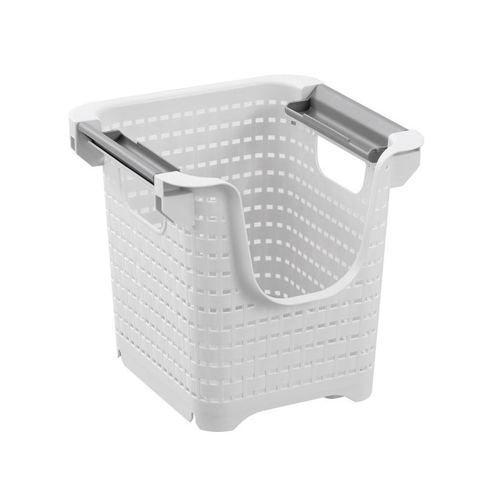 Boxsweden Woven Stackable Basket With Wheels 22.5X21.5X21.5Cm