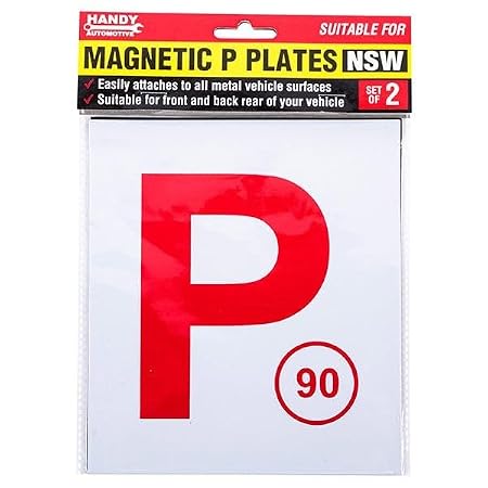 Plate P QLD/TAS/NT/ACT/SA Red Magnetic 2pk