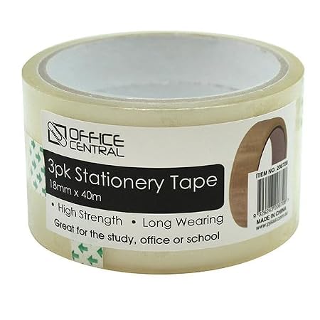 Tape Stationery 18mm x 40m 3pk