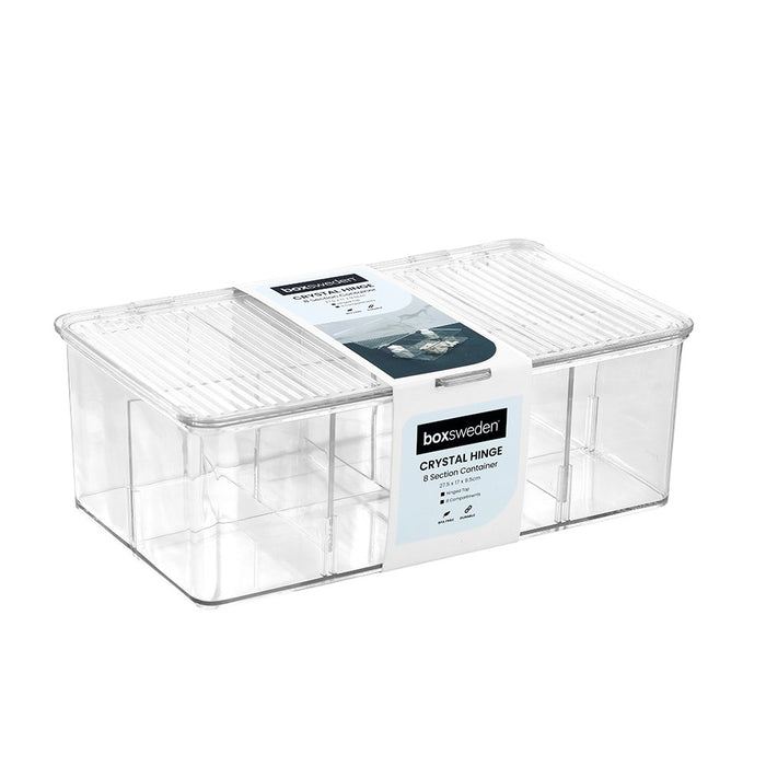 Boxsweden Crystal Hinged 8 Section Container 27.5X17X9.5Cm
