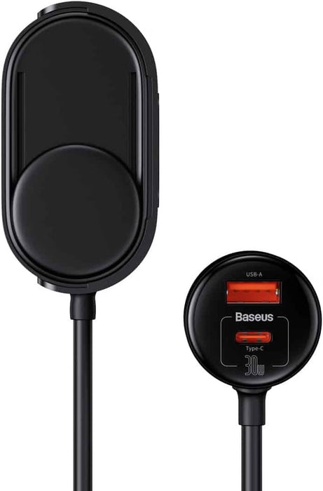 Baseus High Efficiency Pro 1-for-2 Car Cigarette Lighter 30W-Cosmic Black