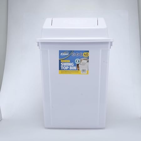 Swing Top Bin 40L Capacity - White