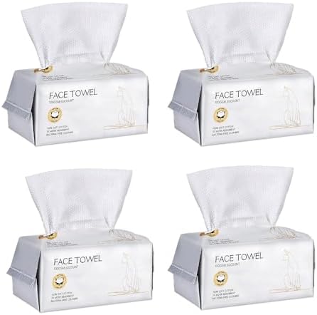 Socrates Premium Disposable Face Towels – 100% Cotton, 100GSM – Ultra Thick & Soft, Dual-Sided Textured & Smooth | facial towel, Makeup Removal, Baby Wipes – Dry & Wet Clean-120Counts