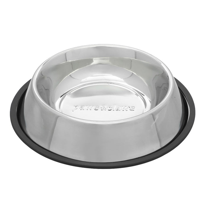 Paws & Claws STAINLESS STEEL PET BOWL BLACK ANTI-SKID 700ML 23X23X4.5CM