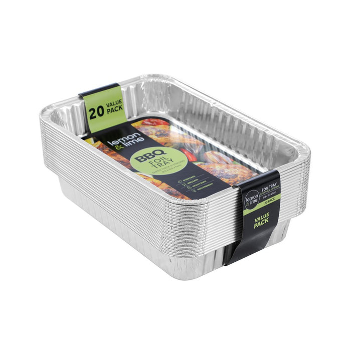 Lemon & Lime FOIL TRAY VALUE 20PK 31.5X21.5X5CM