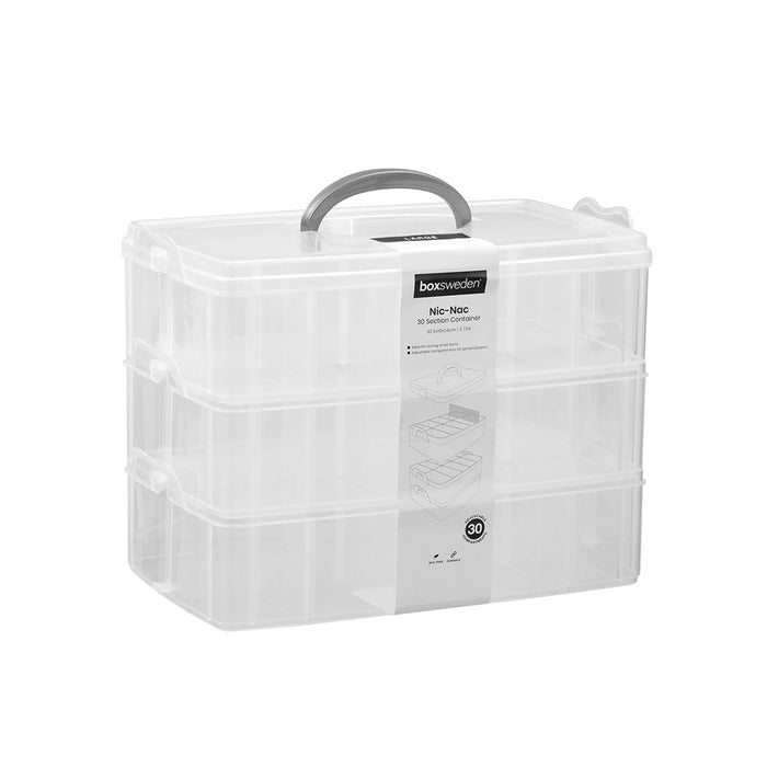 Boxsweden Nic-Nac 3 Tier Box Lge 30 Compartment 32.5X19X24Cm