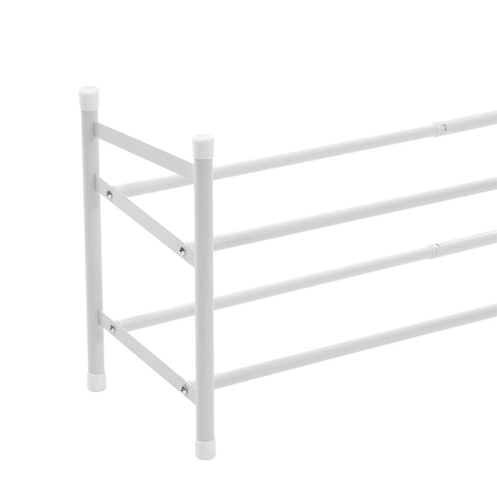 Boxsweden Metal Adjustable 2 Tier Shoe Rack 110X23X35.5Cm