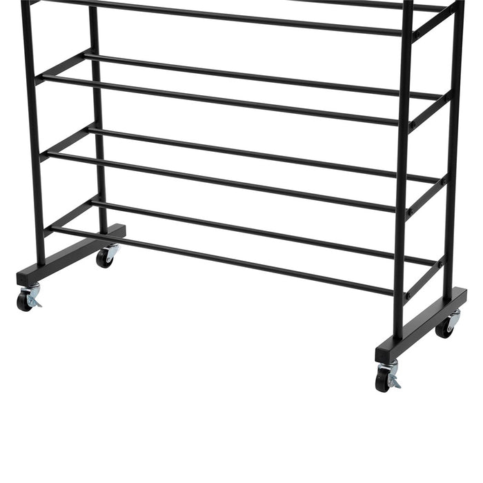 Boxsweden Metal 10 Tier Shoe Rack With Wheels 76X22X160Cm