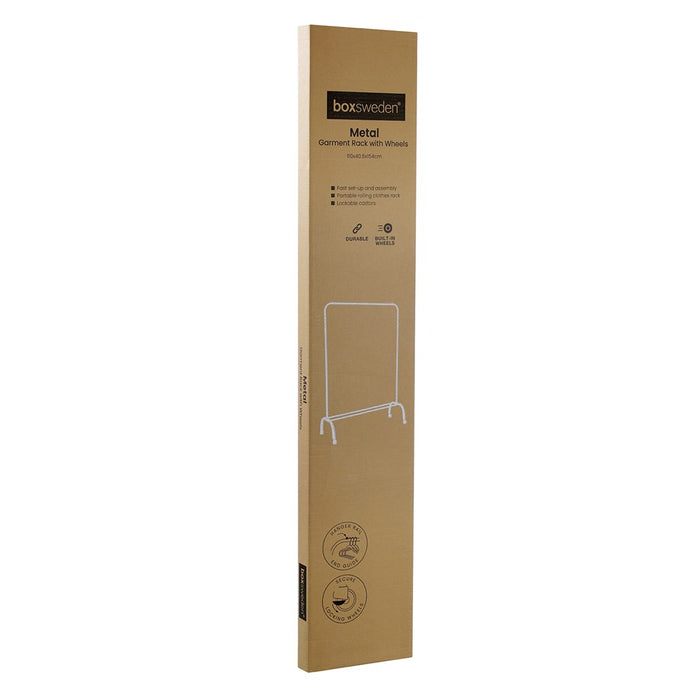 Boxsweden Metal Garment Rack With Wheels 110X40.5X154Cm