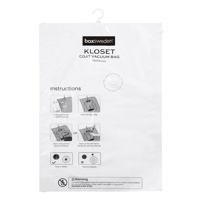 Boxsweden Kloset Space Saving Coat Vac Bag 70X105Cm