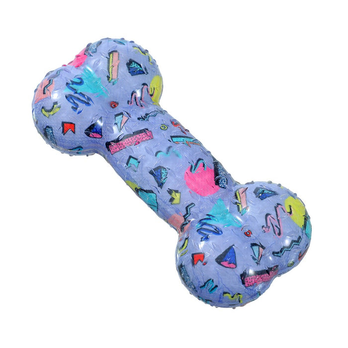 Paws & Claws DAZZLE BONE TPR CHEW TOY COLS 16.5X7.5X4CM