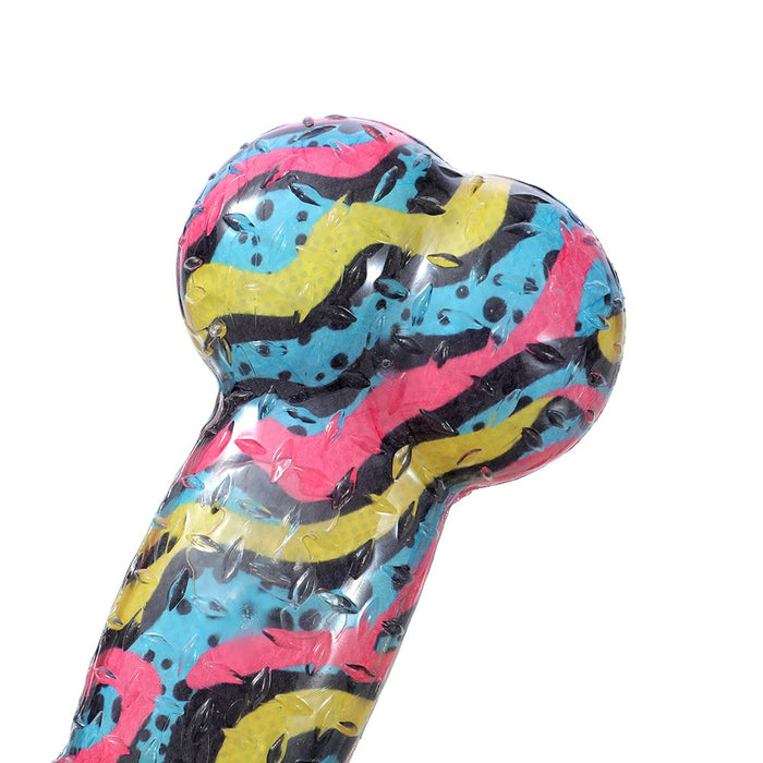 Paws & Claws DAZZLE BONE TPR CHEW TOY COLS 16.5X7.5X4CM