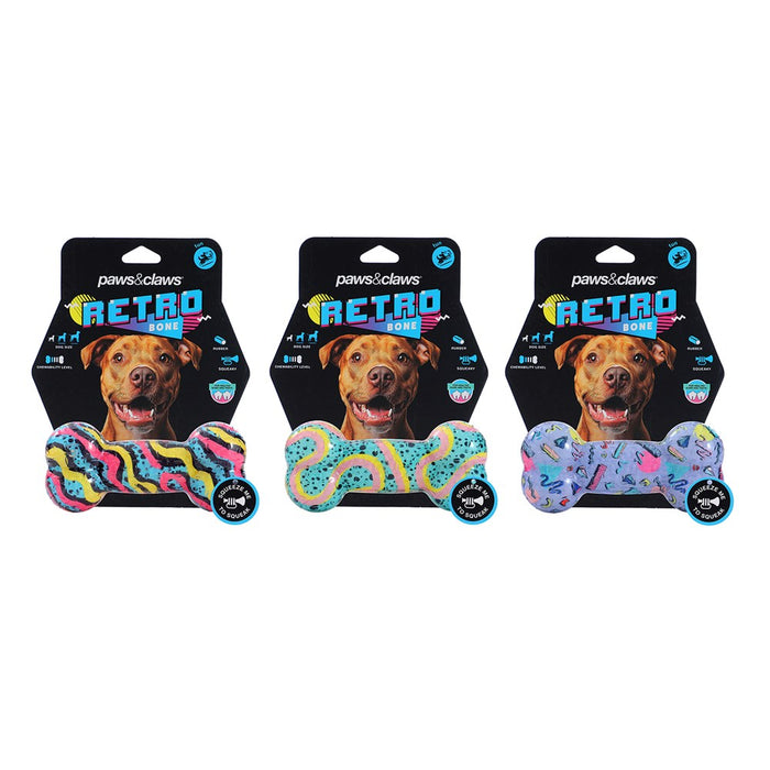 Paws & Claws DAZZLE BONE TPR CHEW TOY COLS 16.5X7.5X4CM