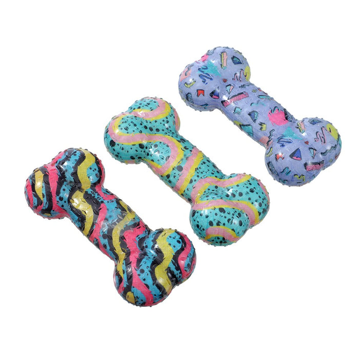 Paws & Claws DAZZLE BONE TPR CHEW TOY COLS 16.5X7.5X4CM