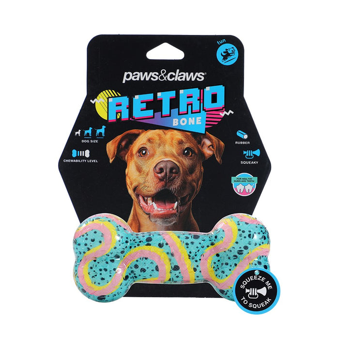 Paws & Claws DAZZLE BONE TPR CHEW TOY COLS 16.5X7.5X4CM