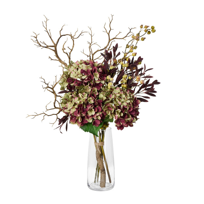 NSIMG-SHA256:48e7a17d2168b84b7ba4d22839a592985f8d20a1ff21bc55d23008584d0f0ad9 · Isalbi Rogue Hydrangea Olive Branch Mix Bouquet Green & Burgundy