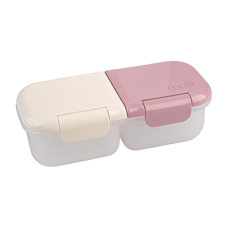 2 COMPARTMENT SNACK CONTAINER PINK - IVORY