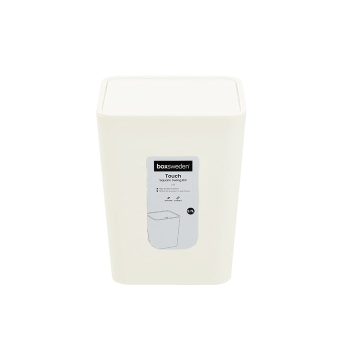 Boxsweden Touch Swing Bin Square 2.7L 14.5X14.5X18Cm