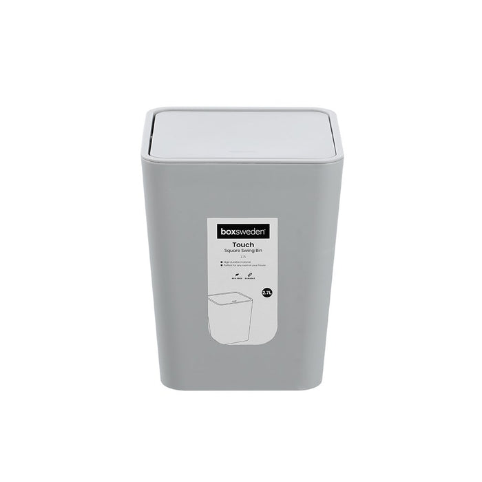Boxsweden Touch Swing Bin Square 2.7L 14.5X14.5X18Cm