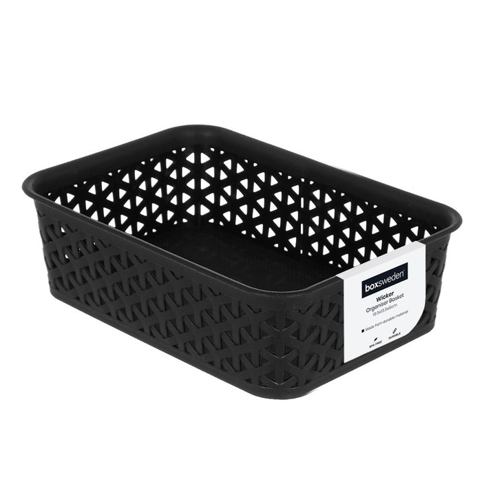 Boxsweden Wicker Design Organiser 1.5L Basket 19.5X13.5X6Cm