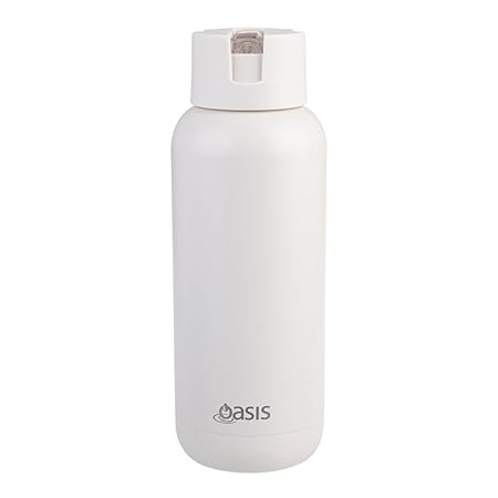 CERAMIC LINED S/S T/WALL INS. DRINK BOTTLE 1L ALABASTER