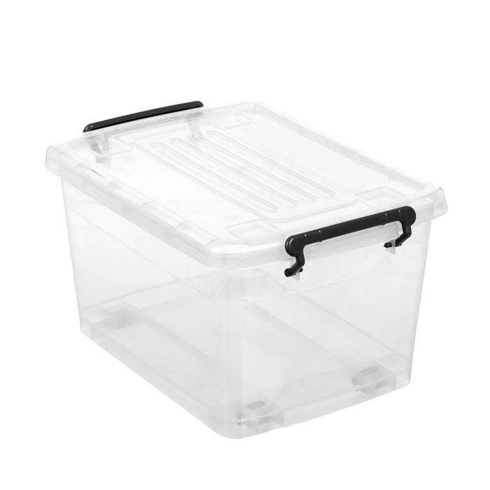 Boxsweden Transparent Storage Box 32L W/Wheels 48 X 35 X 27 Cm