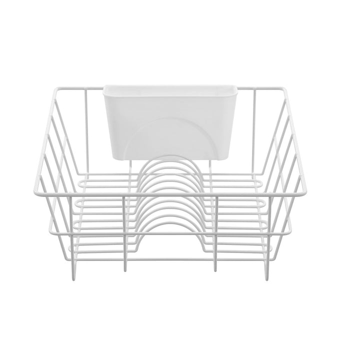 Lemon & Lime WIRE DISH RACK W/ CUTLERY HOLDER 37X33X13.5CM WHITE