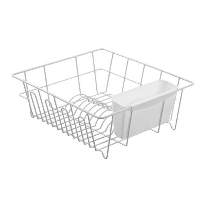 Lemon & Lime WIRE DISH RACK W/ CUTLERY HOLDER 37X33X13.5CM WHITE