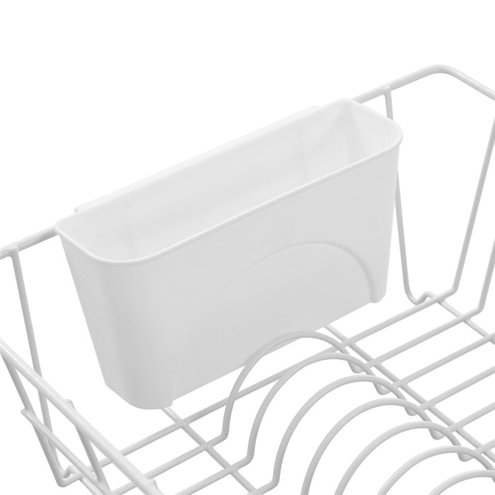Lemon & Lime WIRE DISH RACK W/ CUTLERY HOLDER 37X33X13.5CM WHITE