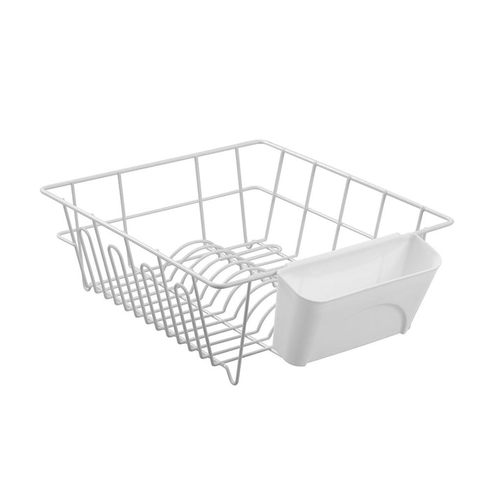 Lemon & Lime WIRE DISH RACK W/ CUTLERY HOLDER 37X33X13.5CM WHITE