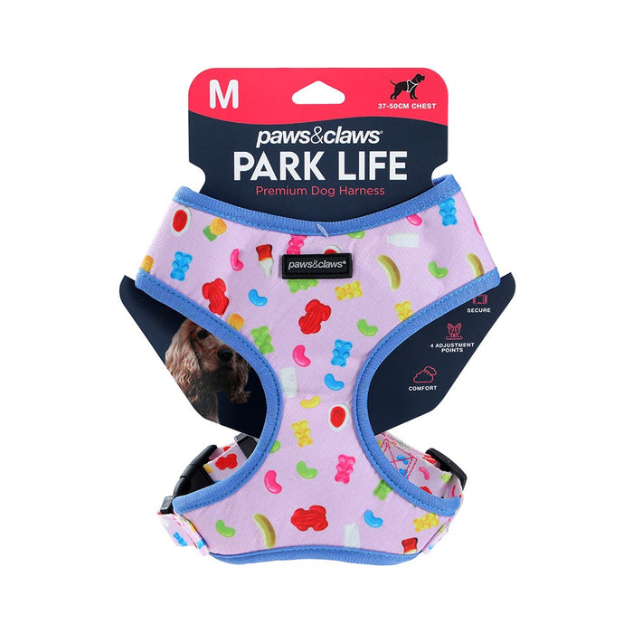 Paws & Claws PARK LIFE 3 PRINTED HARNESS MED 37-50CM DESIGNS
