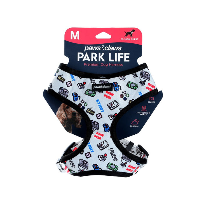 Paws & Claws PARK LIFE 3 PRINTED HARNESS MED 37-50CM DESIGNS